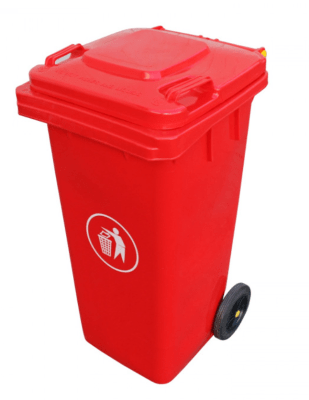 contenedor basura rojo 120 lts