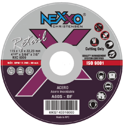 DISCO CORTE 4 1/2 PLG NEXXO 1,0MM1