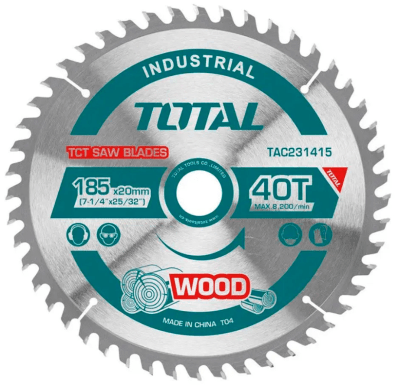DISCO SIERRA MADERA 7 1/4PLG 40 DIENTES-INDUSTRIAL TAC231415 TOTAL1