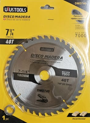 DISCO DE SIERRA MADERA 7 1/4 40 DIENTES DMD 740
