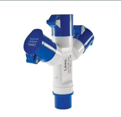 ENCHUFE DERIVACION 3 HEMBRAS 16A 220V PULPO AZUL1