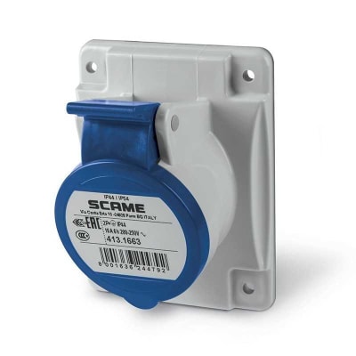 ENCHUFE HEMBRA SOBREPUESTO 2P+T 200-250V AZUL