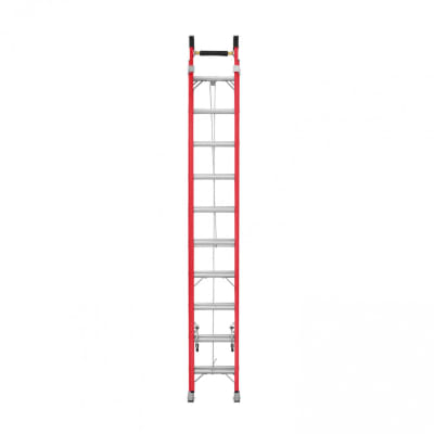 Escala extensible fibra de vidrio con cuerda 8 mt