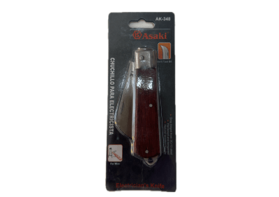 CUCHILLO CURVO ELECTRICISTA ASAKI AK-348