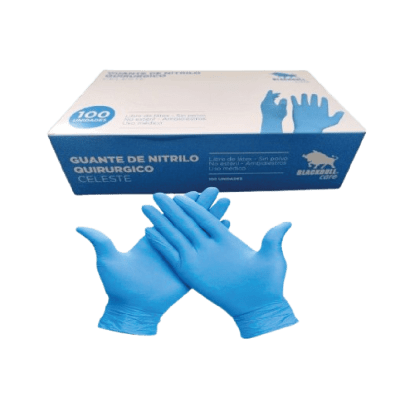 GUANTE NITRILO QUIRÚRGICO BLACK BULL T/S (CAJA 100 UN.)1
