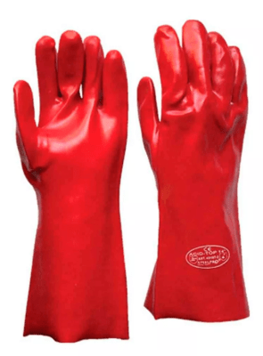 GUANTE PVC 14 plg ROJO T/9