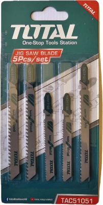 SET 5PZS HOJAS DE SIERRA CALADORA METAL,MADERA Y AL.  TAC51051  TOTAL