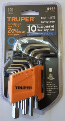 LLAVE ALLEN HEXAGONAL TRUPER 10 PIEZAS