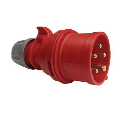 ENCHUFE MACHO VOLANTE 220 380 5PATAS ROJO PCE1