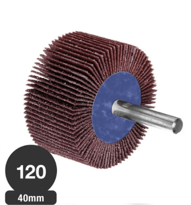 RUEDA TRASLAPADA LIJA N°120 CON VASTAGO SAIT
