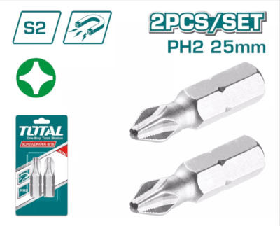 SET DE PUNTAS CRUZ PH2 25MM 2PCS