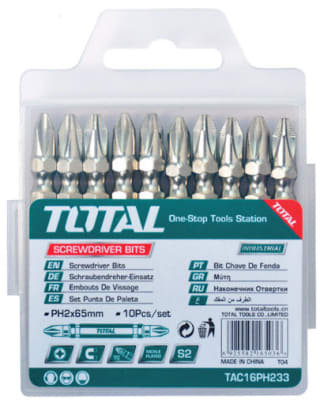SET PUNTA PHILLIPS PH2 DOBLE 65MM 10PCS TAC16PH233