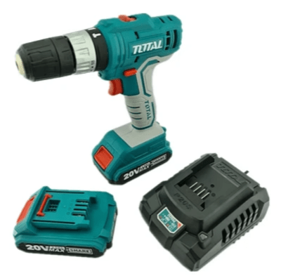 TALADRO PERCUTOR TOTAL INALAMBRICO 20V, 2 BAT, 1 CAR.