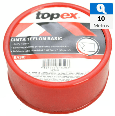 TEFLON 3/4 (19MM)X 0.075MM *10 MTS BLANCO AZUL FERRAWYY