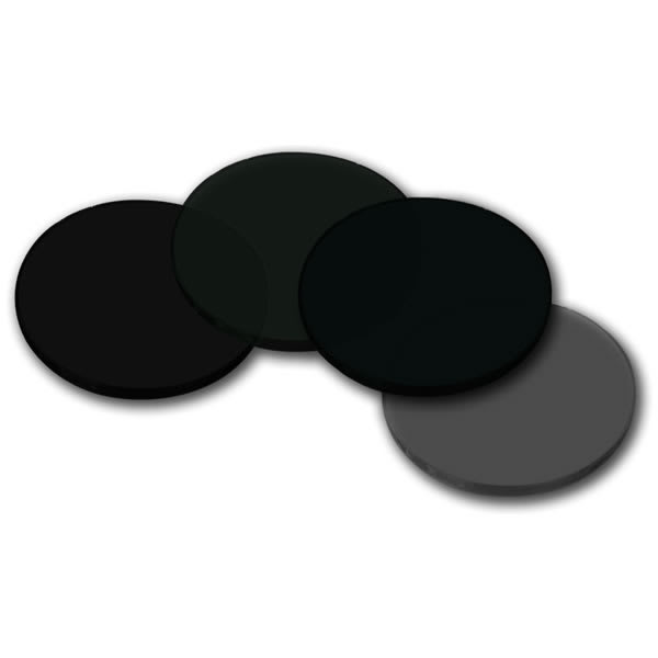 VIDRIO REDONDO 50MM GR.5 OSCURO P/LENTES 2 UNIDADES1