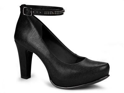 B9854 0010 ZAP. STILLETO PLATAF NAPA ESTAMP-BRILLO P.U- Color Negro B9854 0010 ZAP. STILLETO PLATAF NAPA ESTAMP-BRILLO P.U- Color Negro