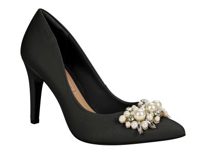 Zapato Stiletto Cetin Negro Racimo de Perlas T1747 0002 Zapato Stiletto Cetin Negro Racimo de Perlas T1747 0002