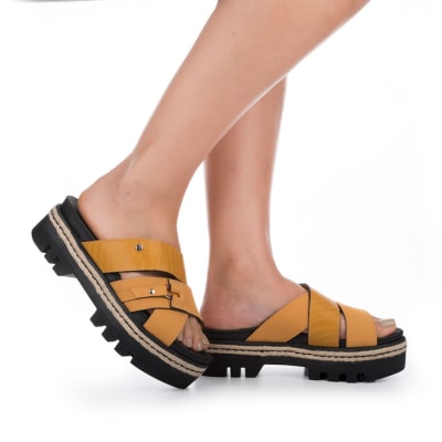 Sandalia Plataforma Plana Felisse Amarelo Quei t4542 0001 Sandalia Plataforma Plana Felisse Amarelo Quei t4542 0001