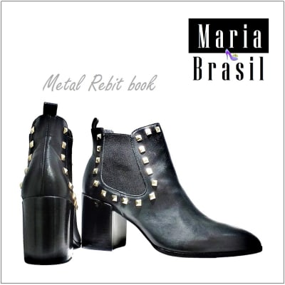 Botín Metal Rebite Negra 32003 0001 Botín Metal Rebite Negra 32003 0001