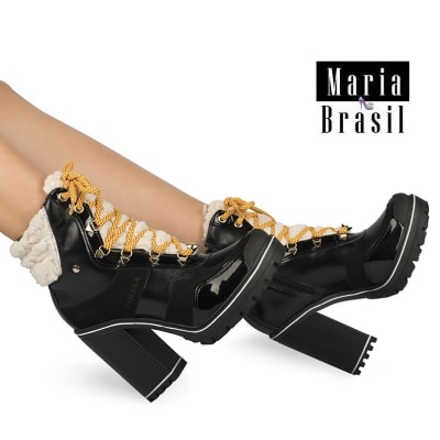 Demi Boot Cetus Cosmopolitan Black & Pele Cozy t4261 0001 Demi Boot Cetus Cosmopolitan Black & Pele Cozy t4261 0001