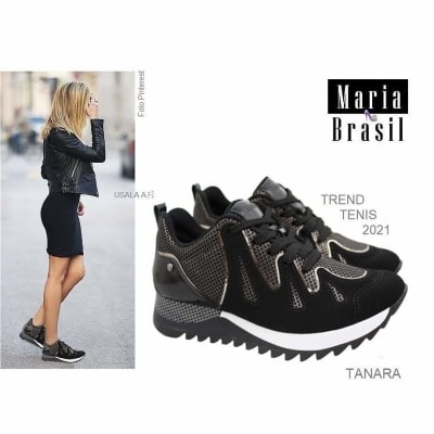 Tenis Fashion Classic Suali Black t4025 0002 Tenis Fashion Classic Suali Black t4025 0002