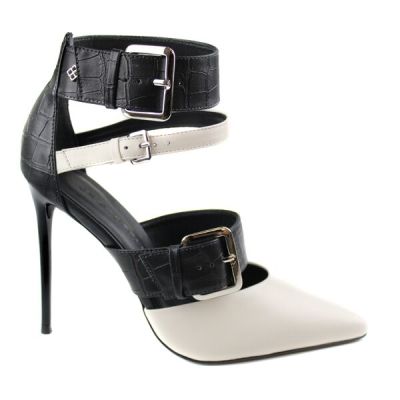 Sandalia Stiletto TOP de Estilo Blanca Negra 004004 0001 Sandalia Stiletto TOP de Estilo Blanca Negra 004004 0001