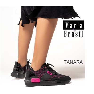 Tenis Fashion Coniglio Unze Pink Black t5641 0003 Tenis Fashion Coniglio Unze Pink Black t5641 0003