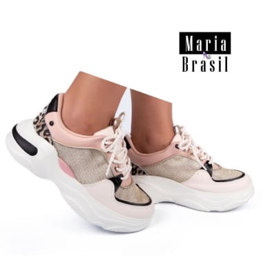 Tenis Fashion Flat Cream Rose Animal Champagne t4181 0001 Tenis Fashion Flat Cream Rose Animal Champagne t4181 0001
