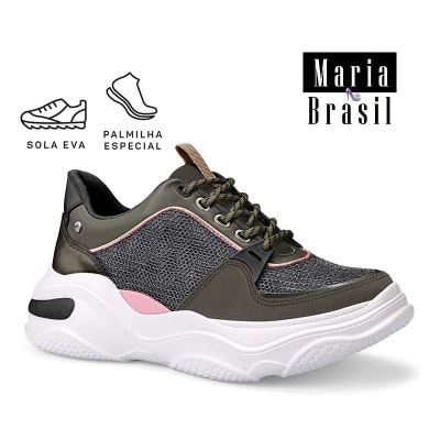 Tenis Fashion Flat Olive Black t4181 0007 Tenis Fashion Flat Olive Black t4181 0007