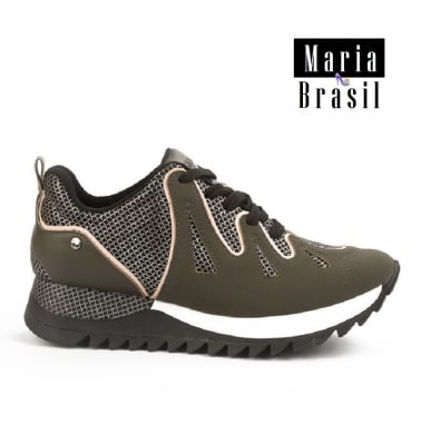 Tenis Fashion Suali Olive Noccio t4025 0001 Tenis Fashion Suali Olive Noccio t4025 0001