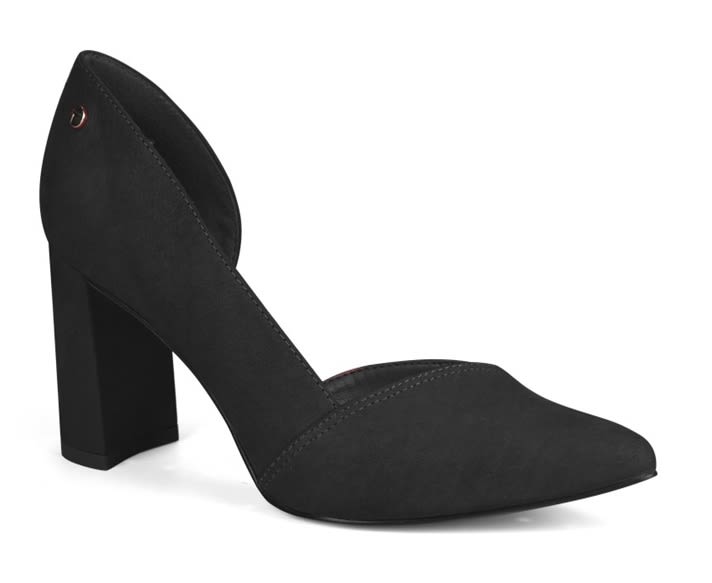 ZAPATO STILETTO NEGRO ABIERTO NOBUCK T2723 0003 | Maria Brasil