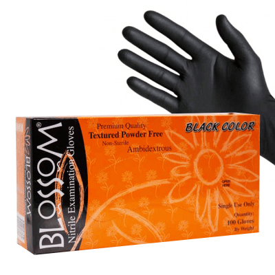 CAJA GUANTES BLOSSOM NITRILO NEGRO TALLA L