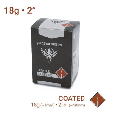 AGUJA PARA PERFORACIÓN RECUBIERTA PRECISION 18G 100U