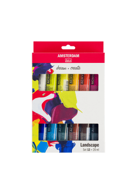 SET ACRILICO AMSTERDAN 20ML 12 COLORES PAISAJE