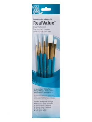 SET PINCELES REAL VALUE SINTETICO TAKLON BLANCO CALIPSO 5U