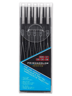 SET TIRALINEAS PRISMACOLOR NEGRO 0.05-0.8MM 5 UNIDADES