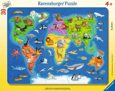 RAVENSBURGER PUZZLE MAPAMUNDI ILUSTRADO 30 PIEZAS RAVENSBURGER PUZZLE MAPAMUNDI ILUSTRADO 30 PIEZAS