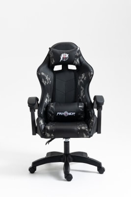 SILLA GAMER PANTHER SHOOTER NEGRO/GRIS 2 ALMOADILLAS PATAS Y RUEDAS COLOR 102 SILLA GAMER PANTHER SHOOTER NEGRO/GRIS 2 ALMOADILLAS PATAS Y RUEDAS COLOR 102