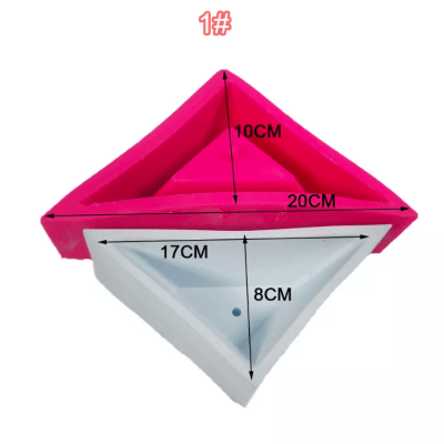 MOLDE DE SILICONA MACETA TRIANGULAR (M112)