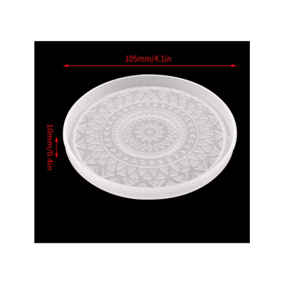 MOLDE DE SILICONA POSAVASO REDONDO DISEÑO MANDALA (P103)