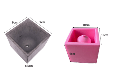 MOLDE DE SILICONA MACETA CUADRADA INTERIOR REDONDO (M191)