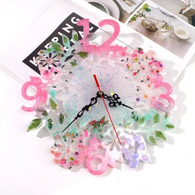 MOLDE DE SILICONA RELOJ DISEÑO FLORES (R248)