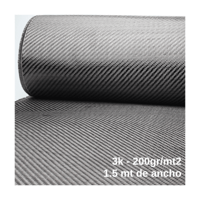 FIBRA DE CARBONO 200 GRS/MT2 1.5 MT ANCHO - TEJIDO TWILL