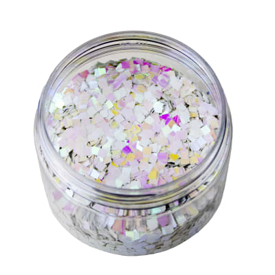 GLITTER DISEÑO CUADRADO HOLOGRAFICO BLANCO 3 MM