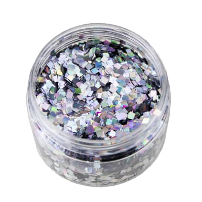 GLITTER DISEÑO CUADRADO PLATA 3 MM