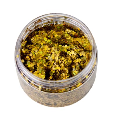 GLITTER DISEÑO ESTRELLA DORADA 3MM