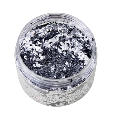 GLITTER DISEÑO LUNA PLATA 3MM
