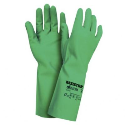 Guantes Nitrilo Flocado Verde Par