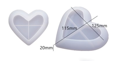 MOLDE DE SILICONA JOYERO CORAZON (J295)