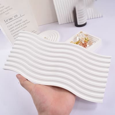 MOLDE DE SILICONA BANDEJA DECORATIVA DISEÑO LINEAS (D286)